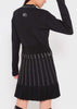 Black Rib/W Jacquard Mock Neck Knit Dress