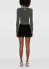 Grey Charcoal Embellished Knit Top