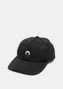 Black Moire Embroidered Cap