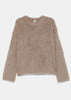 Truffle Boxy Alpaca Knit Top