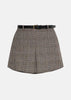 Brown Check Mini Skirt