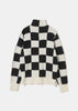 Black/White Check Turtleneck Sweater
