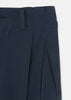 Blue Grey Pleated High-Waisted Cargo Trousers