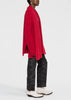 Red Oversized Ribbed Cardigan