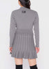 Grey Rib/W Jacquard Mock Neck Knit Dress