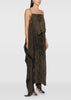 Dark Brown Jacquard Maxi Dress