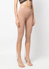 Nude Stirrup Lace Up Leggings