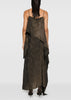 Dark Brown Jacquard Maxi Dress