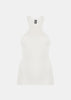 White Ribbed Jersey Tank Top