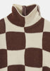 Brown/White Check Turtleneck Sweater