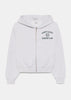 Heather Gray Varsity Crest Cropped Zip Hoodie