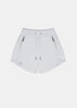 White Zip-up Jersey Casual Shorts