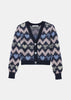 Blue Knitted Mohair Cardigan