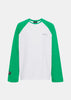 Green/White Embroidered Logo Long Sleeve