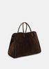 Suede Mocha Soft Margaux 17 Tote Bag