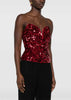 Red 3D Sequin Top