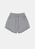 Grey Zip-up Jersey Casual Shorts