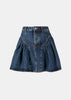 Blue Denim Flared Mini Skirt