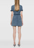 Blue Textured Denim Mini Dress