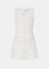 Cream Tinsel Bouclé Buttoned Mini Dress