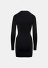 Black Long Sleeve Mini Tight Dress