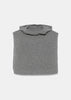 Grey Wool Cashmere Hoodie Bib