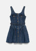 Blue Flared Denim Mini Dress