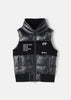 Black Sputtering thermal insulation full zip up vest