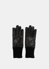 Black Ribcuff Leather Gloves