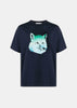 Navy Vibrant Fox Head Print T-Shirt