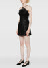 Black Tinsel Boucle Halter Mini Dress