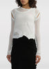 Milk Layered Distressed-Effect Top