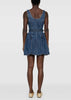 Blue Flared Denim Mini Dress