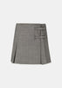 Grey Buckled Mini Skirt