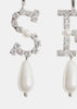 Crystal Embellished Faux-Pearl Hoop Earrings