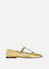 Gold Square T-Strap Flat
