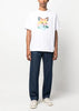 White Vibrant Fox Head Print T-Shirt
