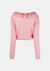 Pink Mohair Lace Knit Cardigan