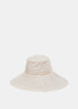 Cream Embroidered Silk Sun Hat