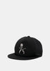 Black Skull-Embroidered Baseball Cap