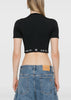 Black Cropped Ribbed Top