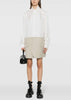 Off White Spliced Embroidered Shirtdress