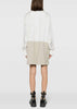 Off White Spliced Embroidered Shirtdress