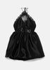 Black Taffeta Halterneck Mini Dress