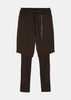 Brown Logo-Debossed Layered Trousers