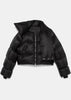 Black Funnel Neck Puffer Jacket