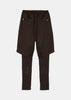 Brown Logo-Debossed Layered Trousers