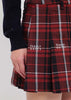 Red Cotton Stretch Calze Check Skirt