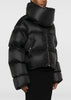 Black Funnel Neck Puffer Jacket