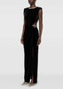 Black Velvet Embellished Maxi Dress